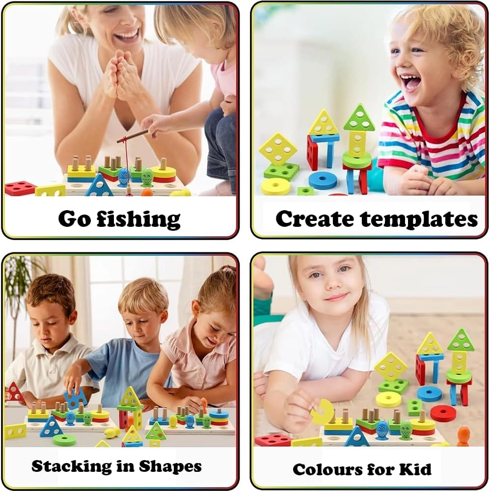 Magnetic Fishing Game - Wooden Stacking Blocks