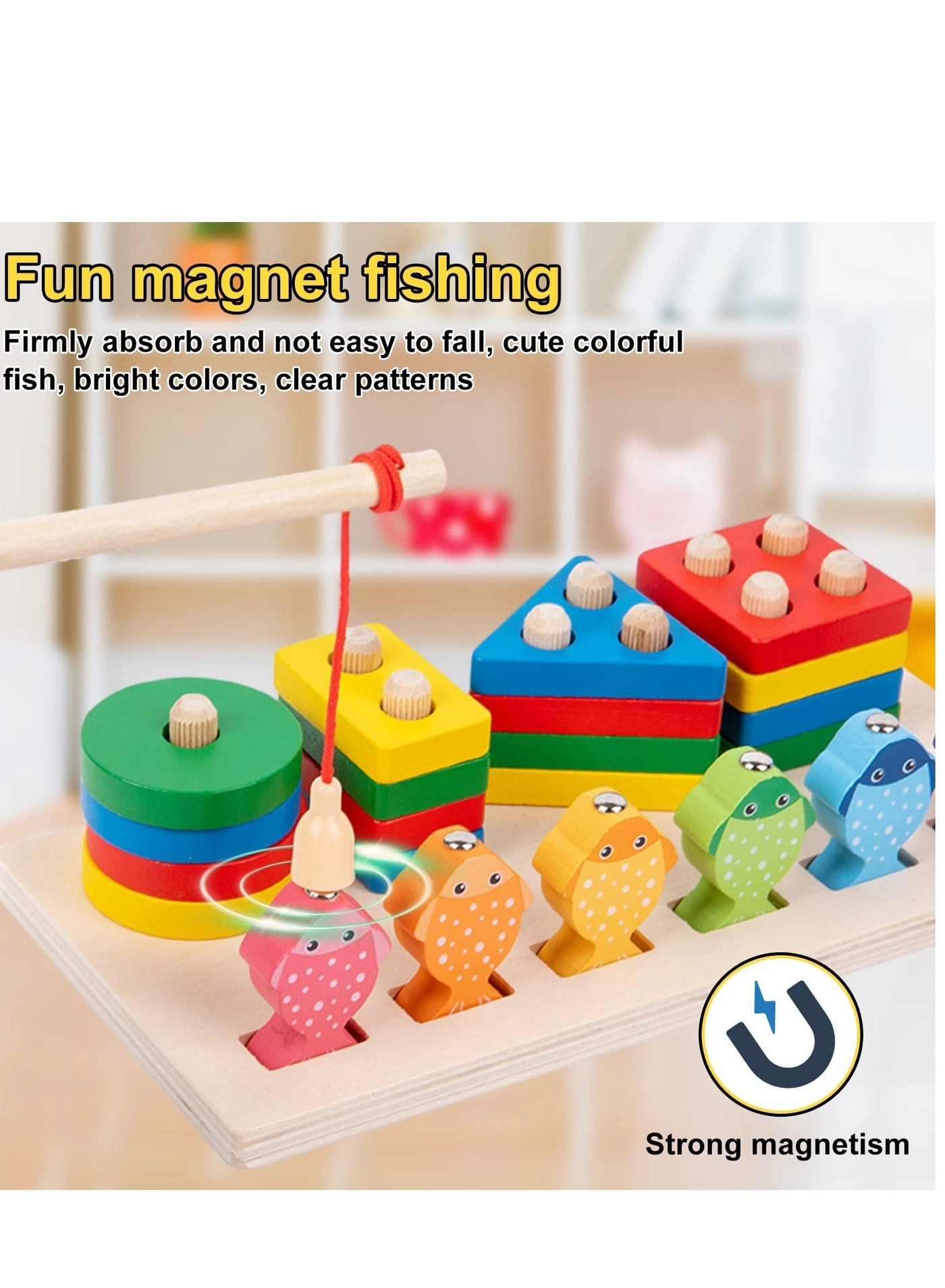 Rainbow Stacker - Wooden Shape Sorting Toddler Learning