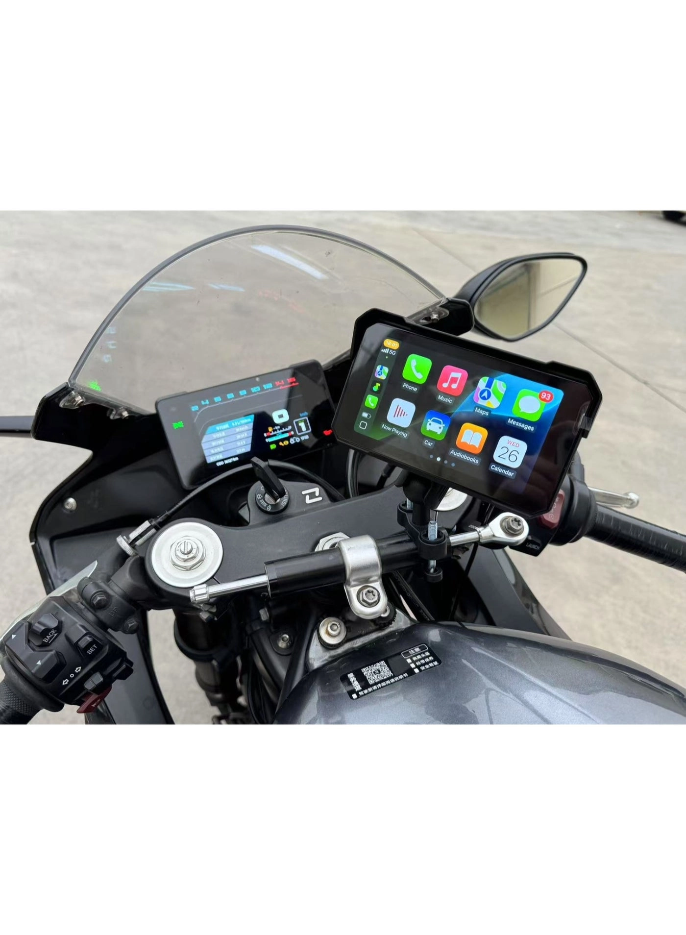 Motorcycle Wireless CarPlay & Android Auto Screen - 5-Inch