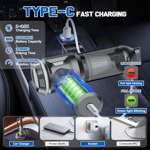Handheld Vacuum Cleaner - 6000 mAh