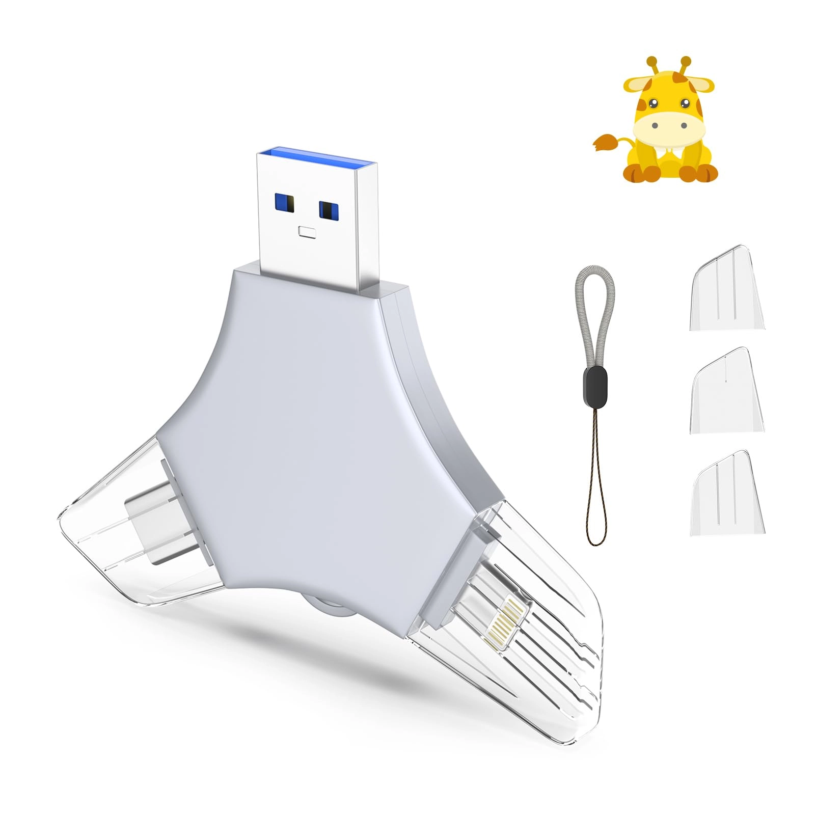 USB 3.0 Flash Drive - USB/Lightning/Type C 64GB