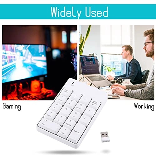 Wireless USB Numeric Keypad - 2.4G 18 Keys White