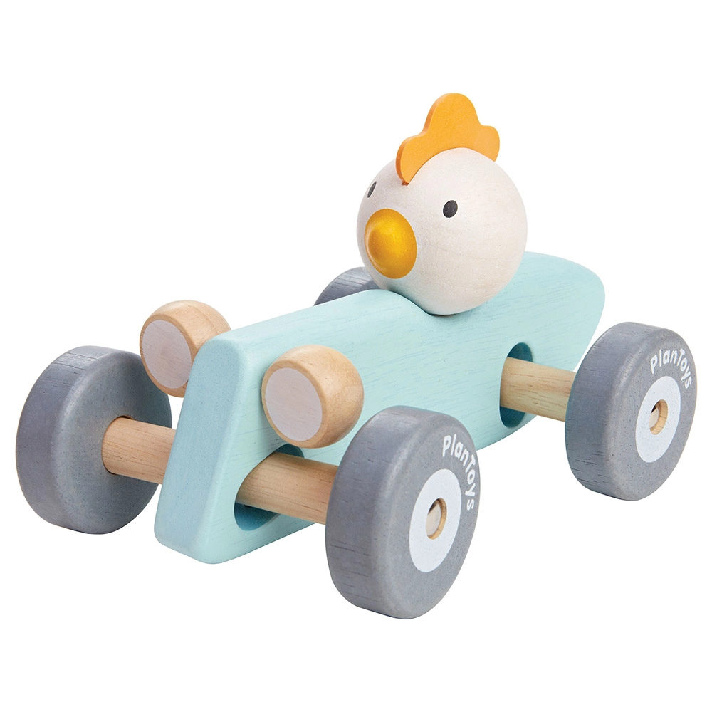 PlanToys Chicken Racing Car - Suitable for 12 months and above 12 x 18 x 10 cm
