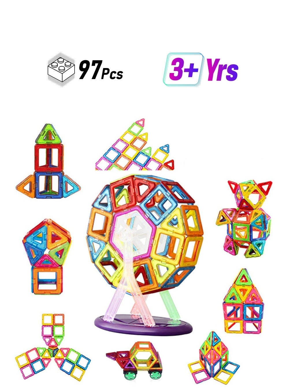 Magnetic Building Blocks - 97 pcs
