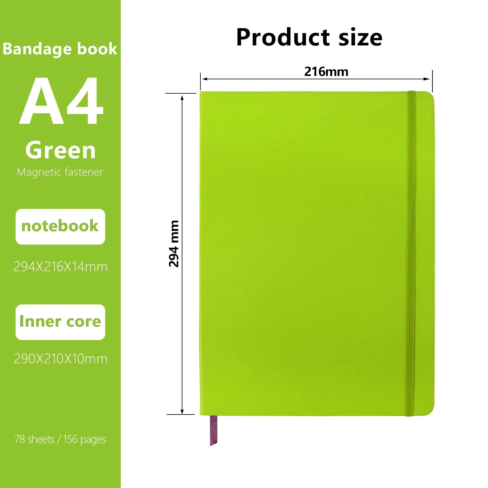 Notebook A4 Hardcover - Lined 80 Sheets