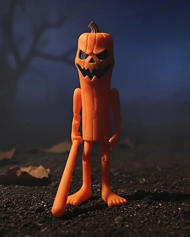 Pumpkin Man with Bat - PLA Plastic