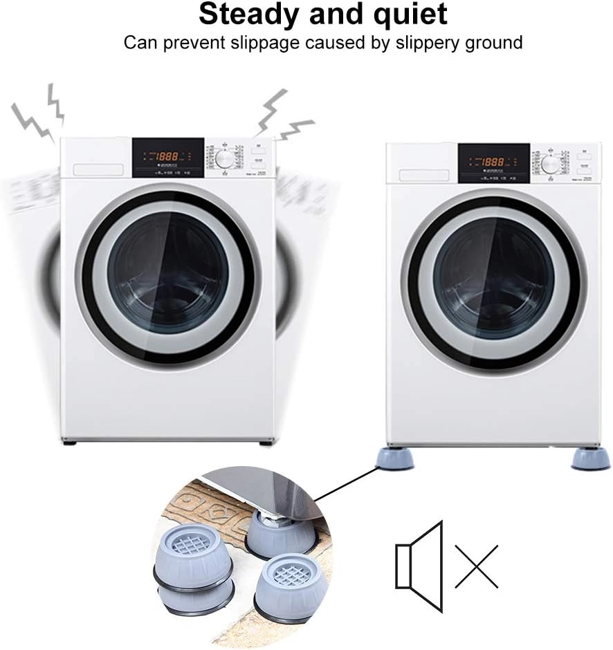 Anti Slip Anti Vibration Washing Machine Feet Pads - 4 Pcs Gray