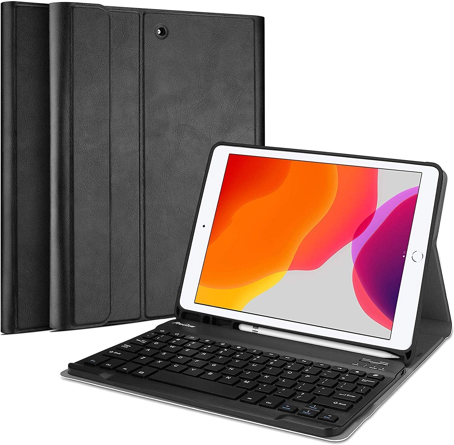 Keyboard Case with Pencil Holder for New iPad 8th Generation (2020) / 7th Generation (2019) 10.2-inch