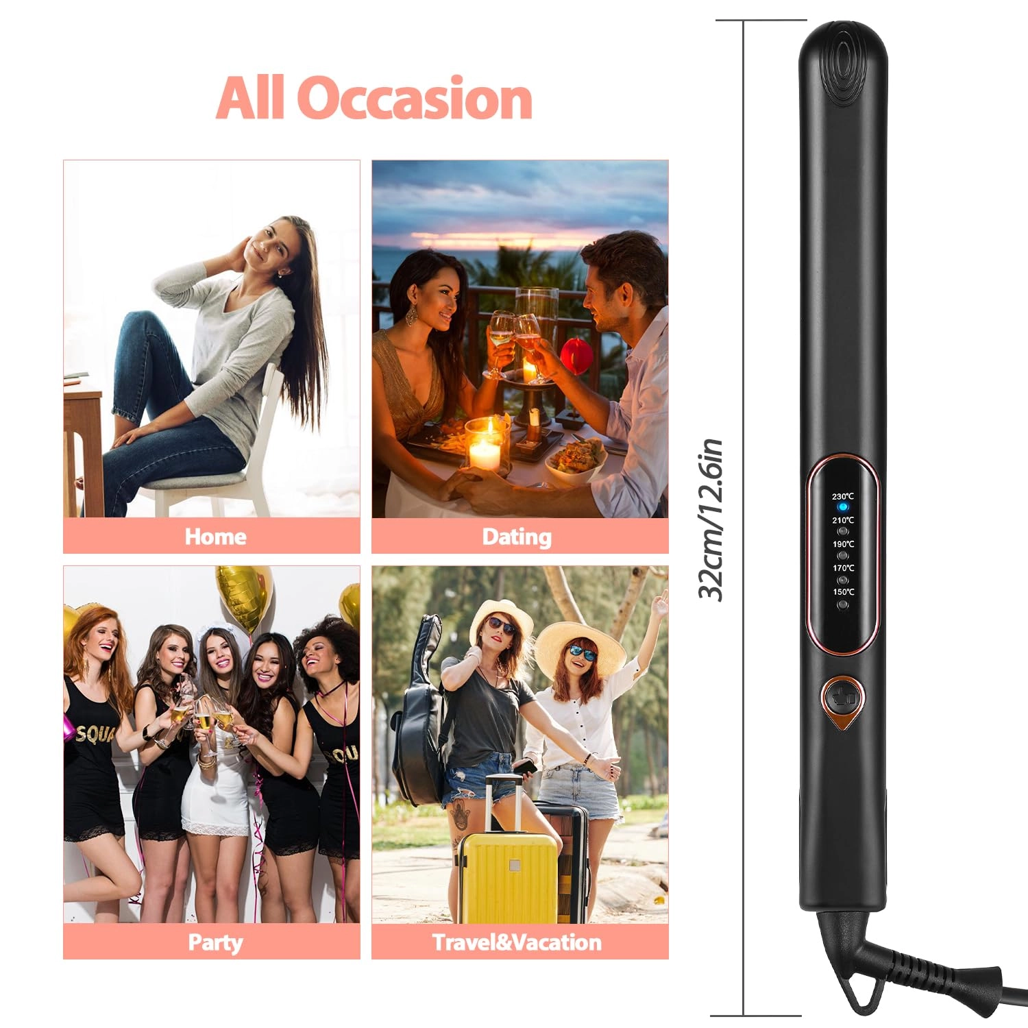 2 in 1 Straightener and Curler - 1 inch