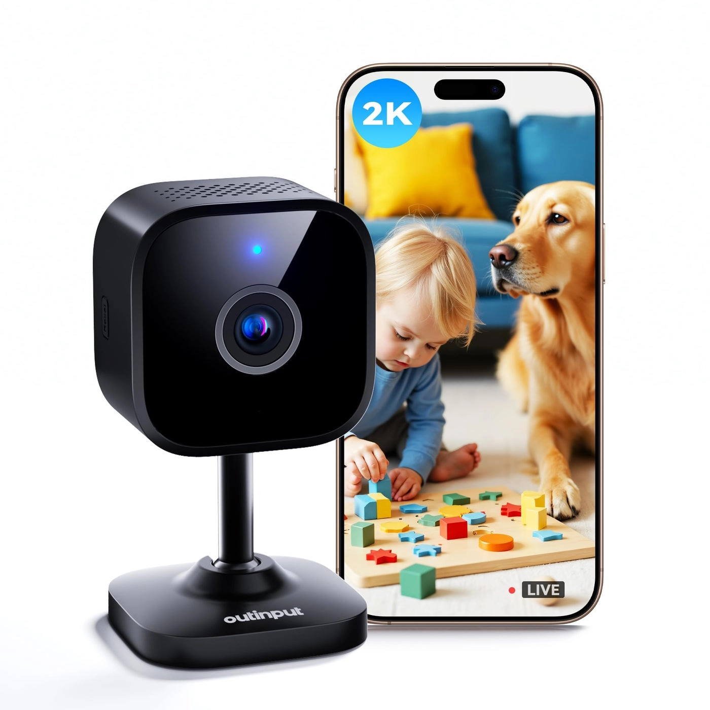 Outinput Indoor Security Camera 2K