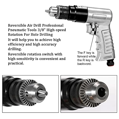 Air Drill - 3/8inch Reversible Pneumatic