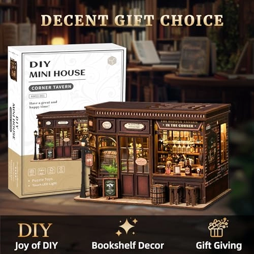Miniature Tavern 3D Wooden Puzzle (AW03-001) - 1 pcs, LED