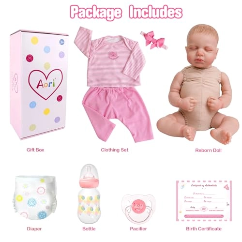 Reborn Baby Doll - 20-Inch Baby Girl Poseable Limbs Kit Ages 3+