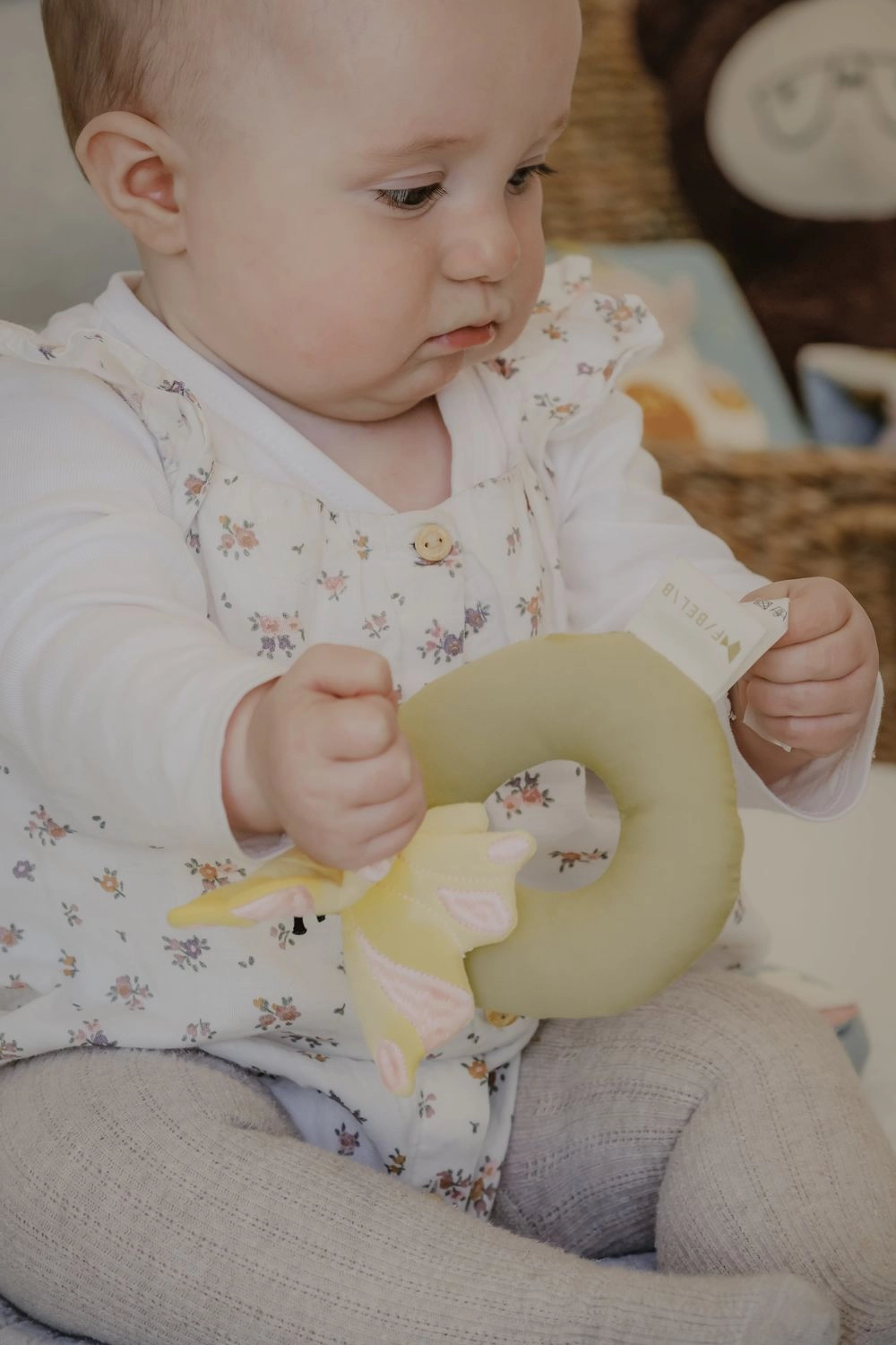 Cotton Butterfly Rattle - 0 month 100% Organic Cotton