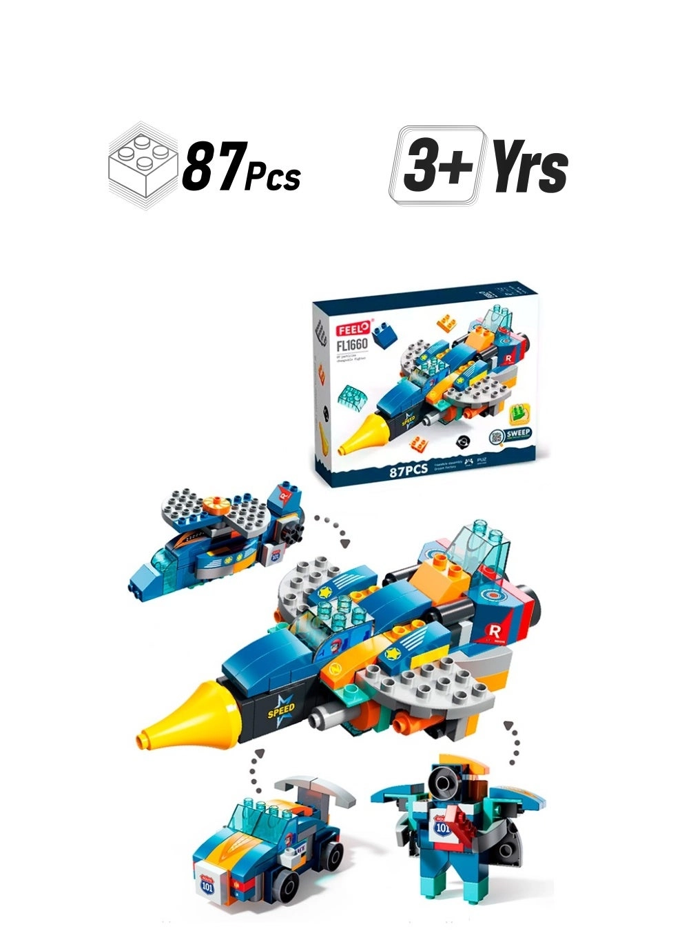 FEELO Airplane 4 in 1 - 87 pcs