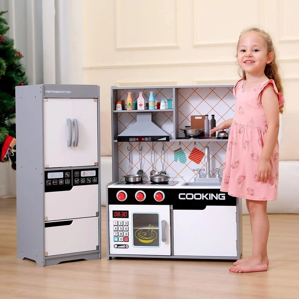 Kids Wooden Kitchen Set With Accessories