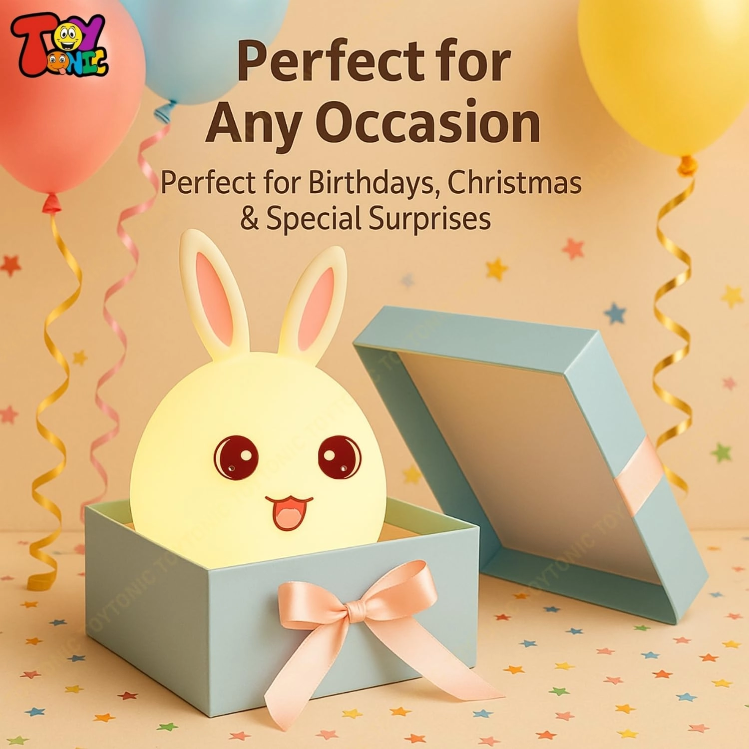 Silicone Rabbit Night Lamp - USB Powered 7-Color Changing