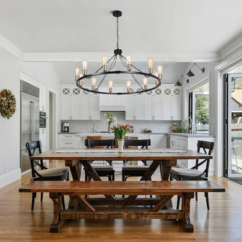 Vintage Wagon Wheel Chandeliers