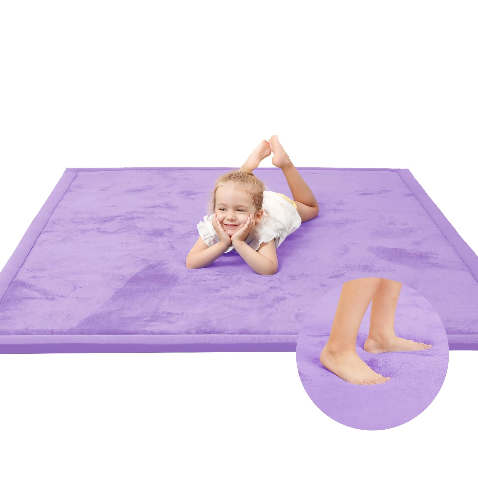 Baby Activity Play Mat - 79"x118" 1.3" Thick Cream