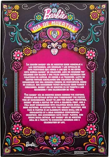 Signature Doll Día De Muertos Collectable Figure - Black Dress Embroidery Print Ages 6+