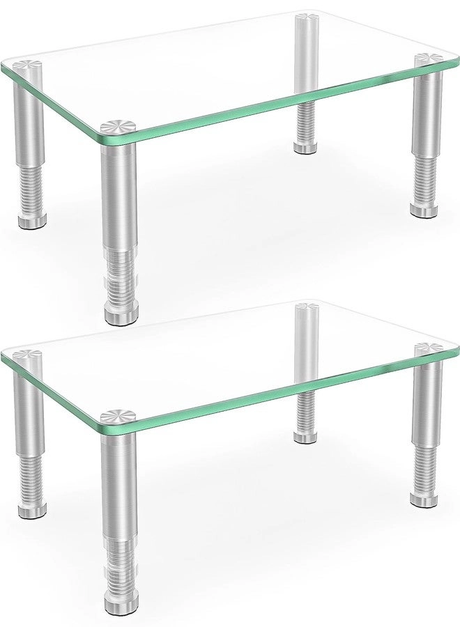 Monitor Stand Riser - 2 Pack Tempered Glass