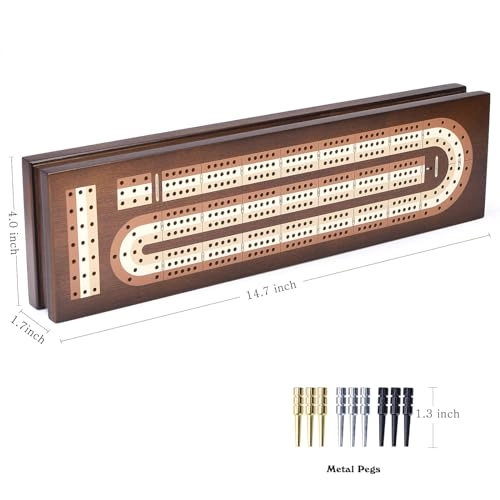 Cribbage Board - 3 Track Foldable Magnetic Lock