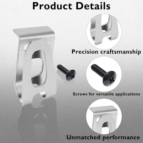 Stainless Steel Belt Clip - Pack of 10 Compatible with XFD01 XFD07D DTD144 DHP481