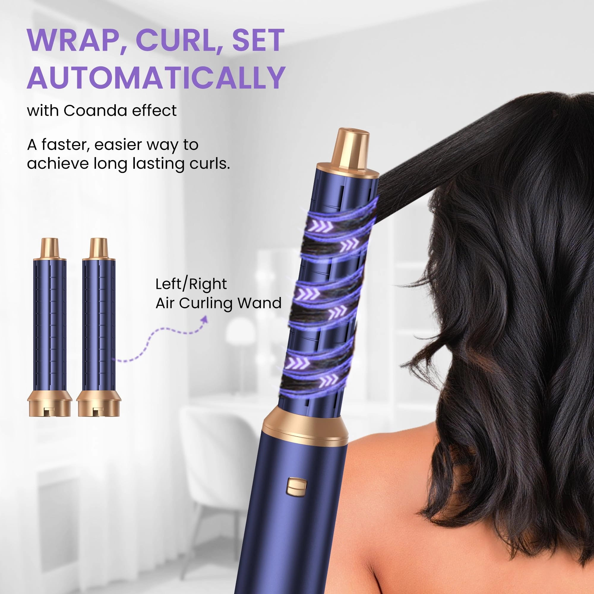 5 in 1 Blow Dryer Brush - 800 watts Royal Blue