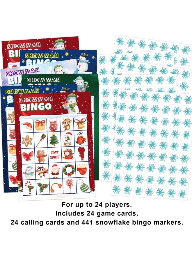 Christmas Bingo Cards - Snowman 24 Players