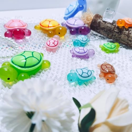 Glow in The Dark 3D Resin Turtles - 5 pcs