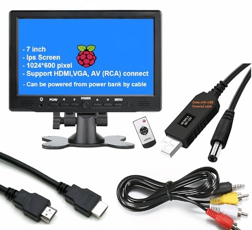 Small Portable HDMI VGA HD LCD Computer Monitor - L0798A 7 Inches 1024x600