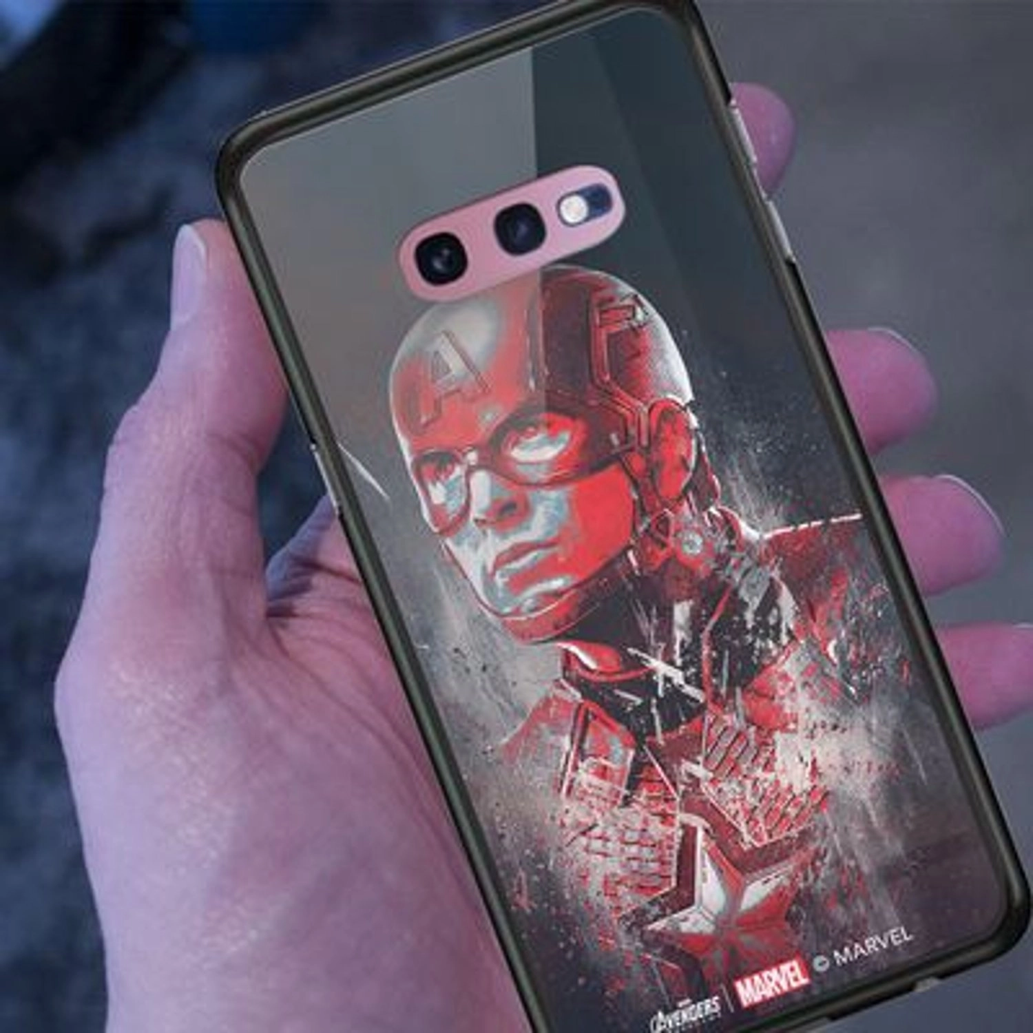 Red Face Captain America Back Case for Galaxy S10E