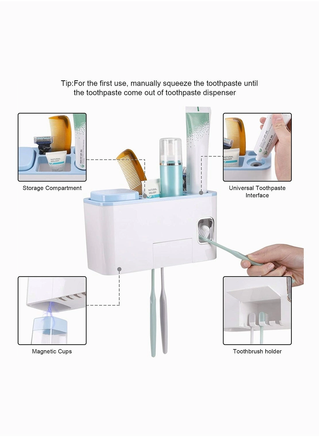 Toothbrush Holder - 4 Wall Mounted
