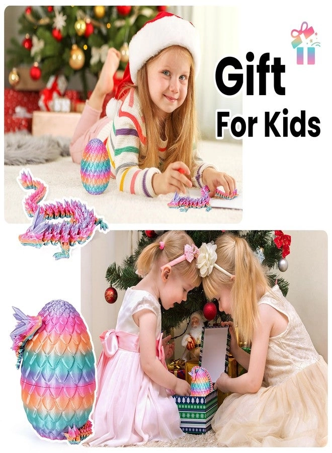 3D Printed Dragon Easter Egg - Mystery Crystal Articulated Fidget Toy Surprise Prefilled