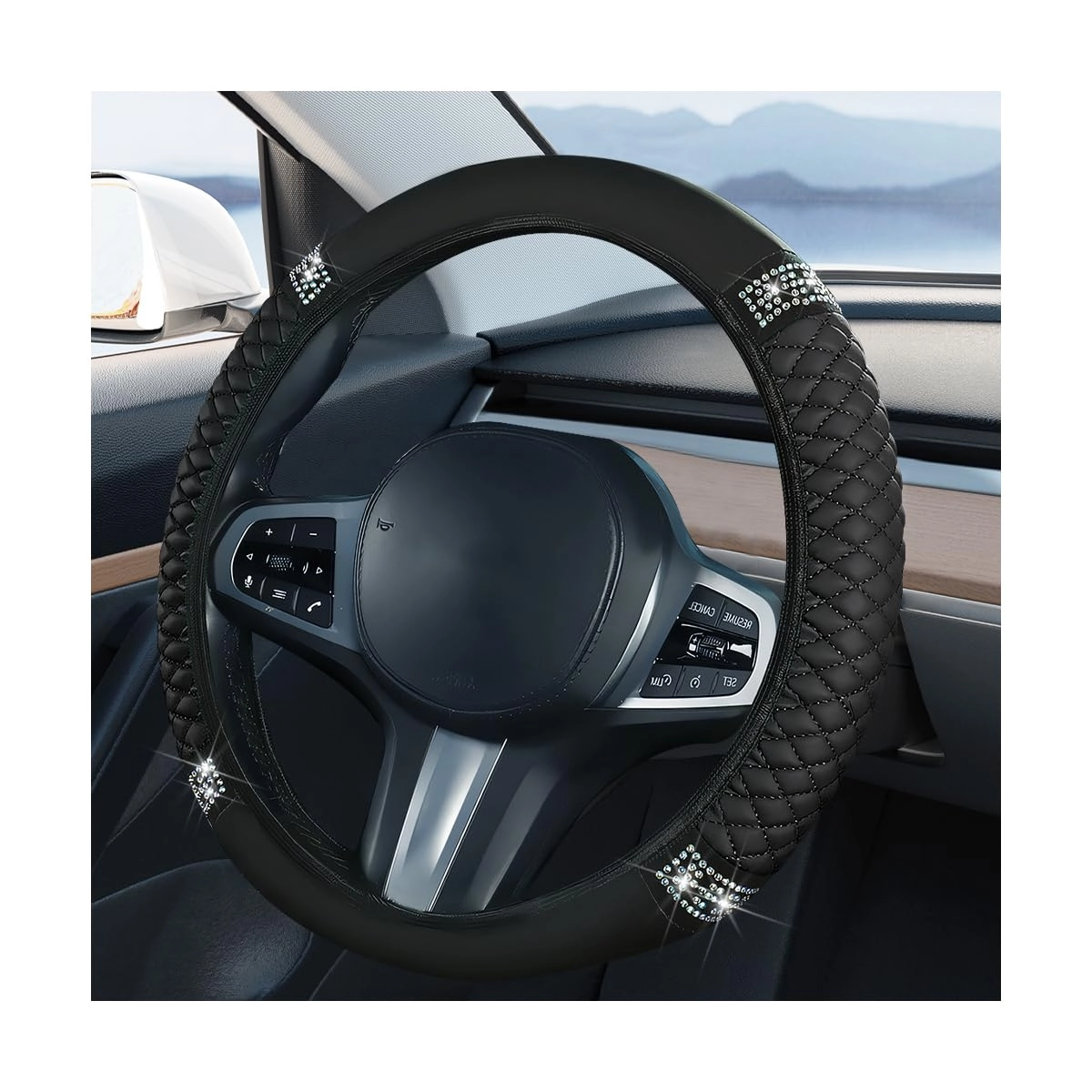 anftdco Steering Wheel Cover - 15x15" Purple