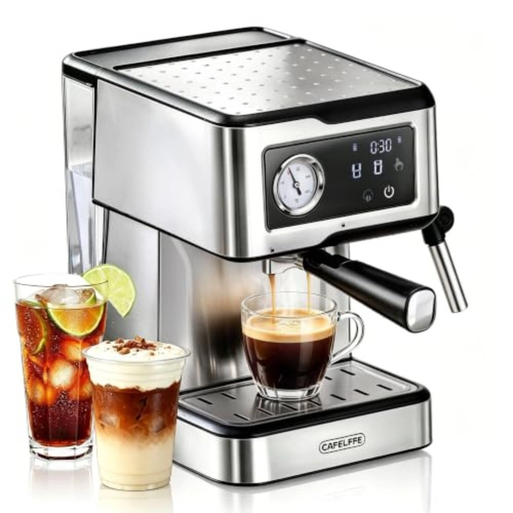 Espresso Coffee Maker - 19-Bar Pump & Milk