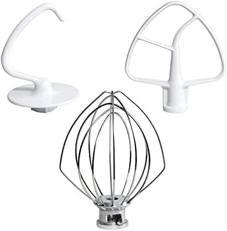 Funmit K45WW - Wire Whip + K45DH - Dough Hook + K45B - Coated Flat Blade Paddle