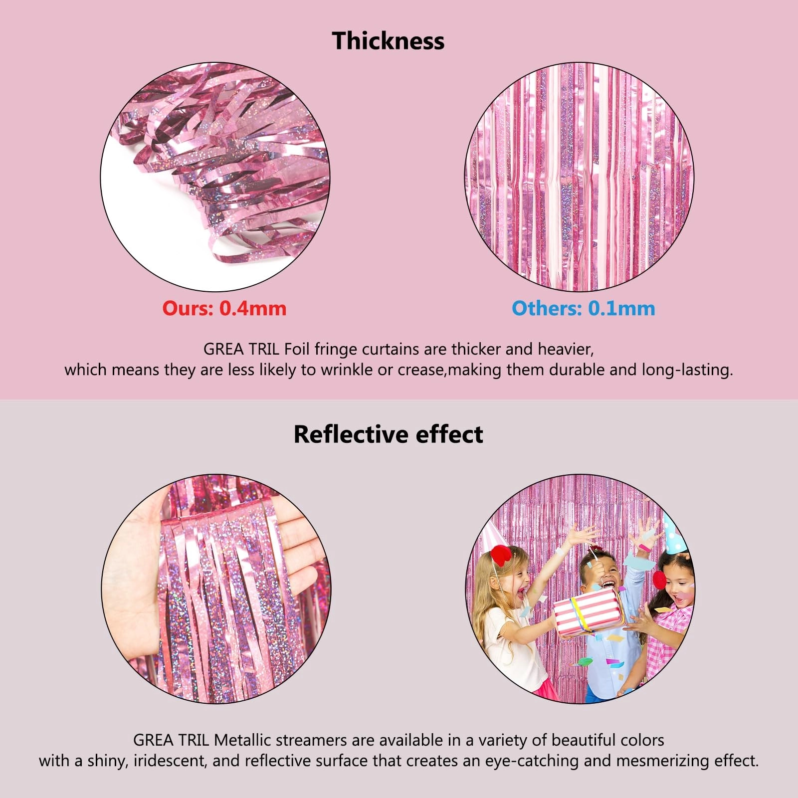 Glitter Tinsel Curtain - 2 Pack Birthday