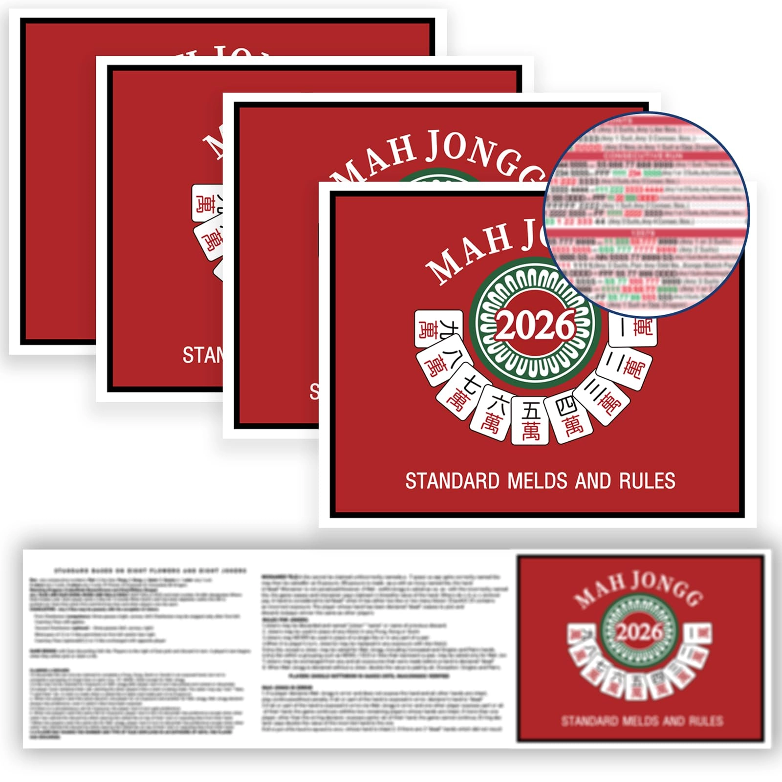 Yuxiu Tech Majiang Card 2026 - 4 PCS Large Print