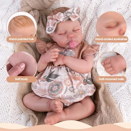 Reborn Baby Doll - 20-Inch Baby Girl Poseable Limbs Kit Ages 3+