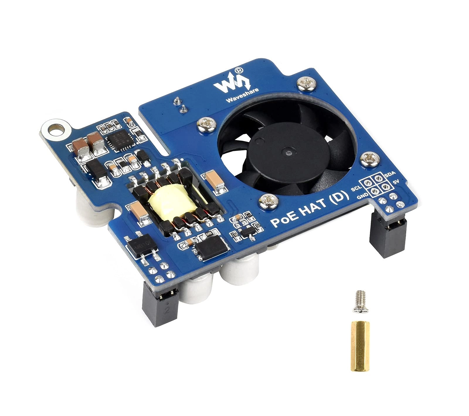 Waveshare PoE HAT (D) - 37V ~ 57V DC in IEEE 802.3af PoE