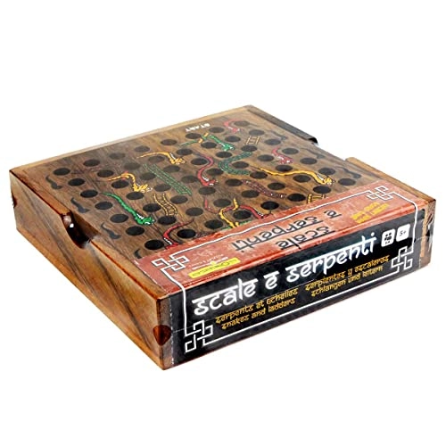 Snakes and Ladders - Wooden Travel Version