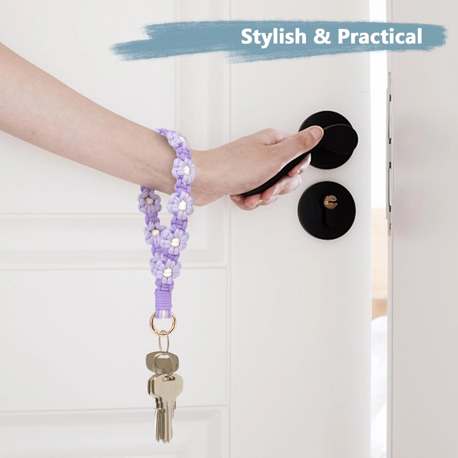 Boho Macrame Keychain - Car