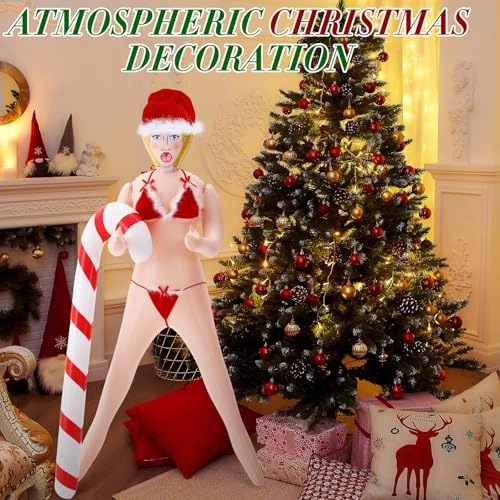Blow up Mannequin - 59 inches + Lingerie Set - Alice + Inflatable Candy Cane - 47.24 inches
