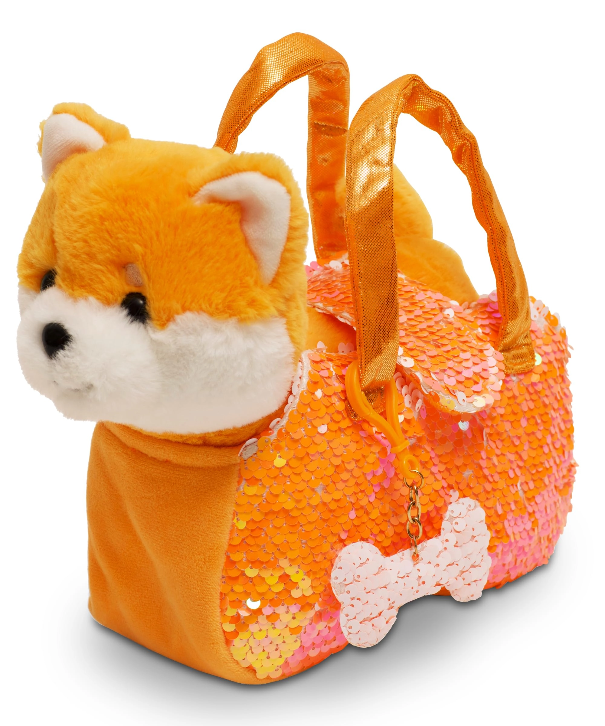 Little Jupiter Shiba Inu - 11 inches Reversible Sequin Purse Charm