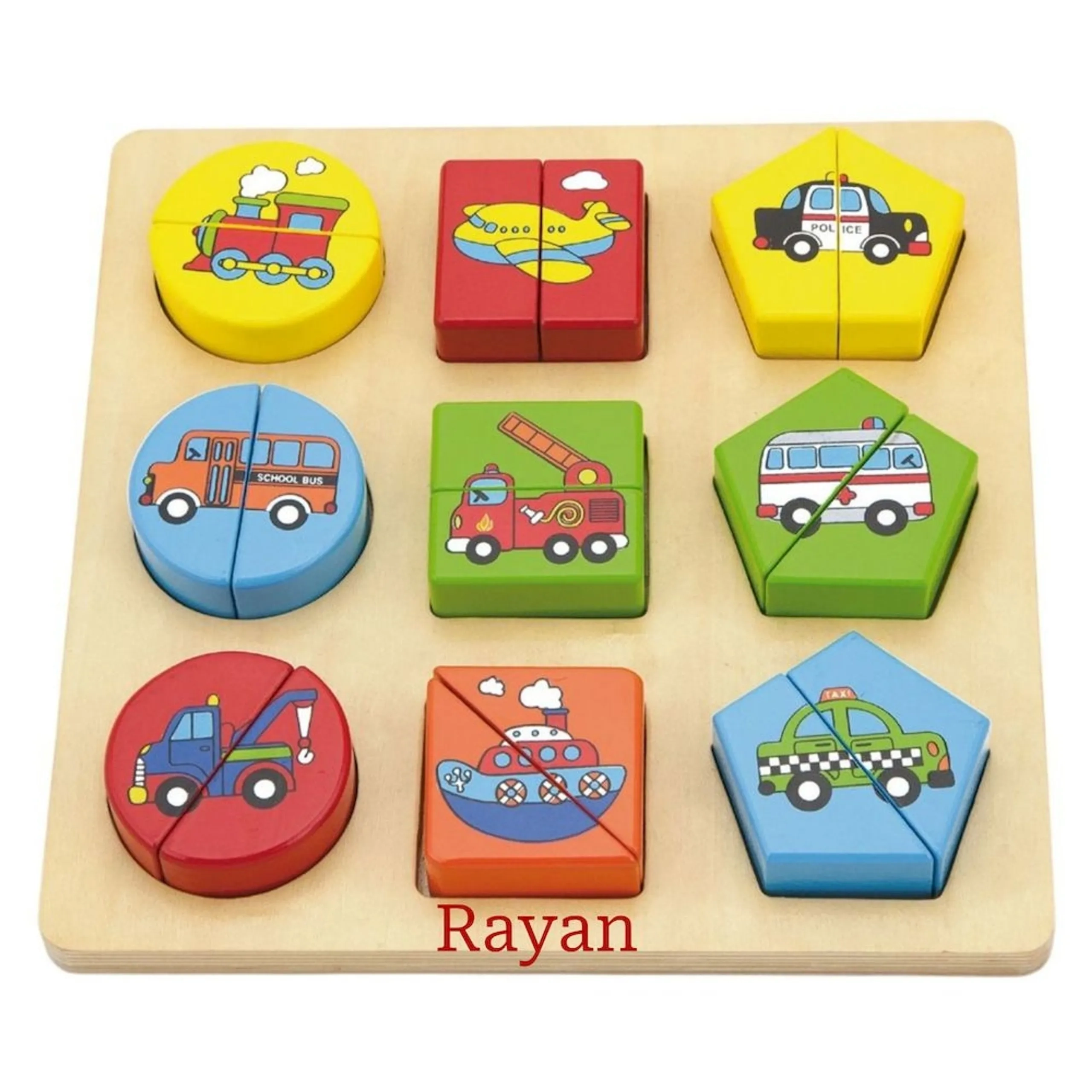 VIGA Vehicles Shape Block Puzzle - 18 pcs