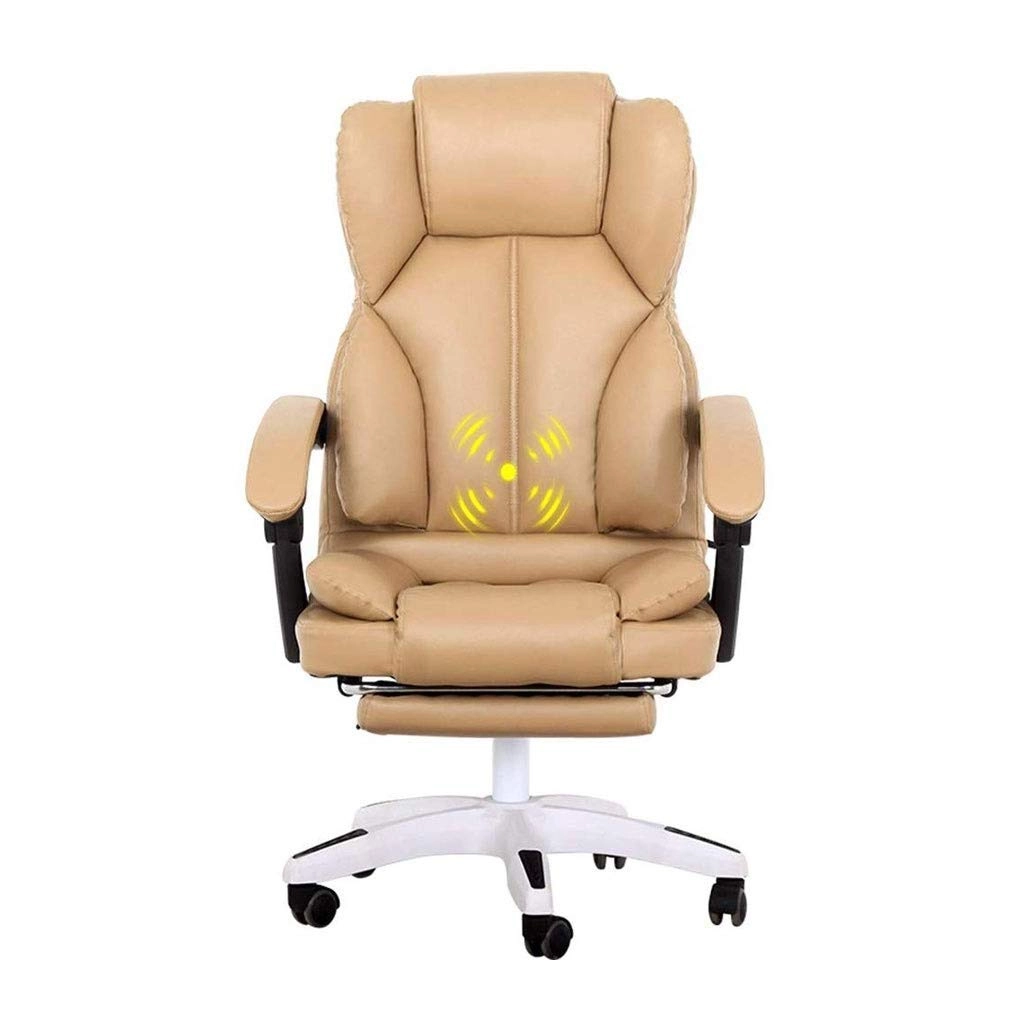 Desk Chair - PU Leather Brown High Back