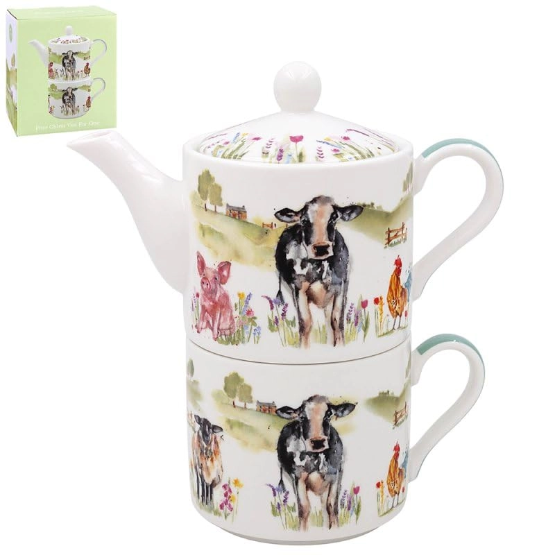 Jennifer Rose Gallery Farmyard Tea for ONE - Ceramic