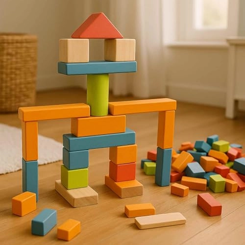 Wood Blocks - 8 months and up 50 pieces