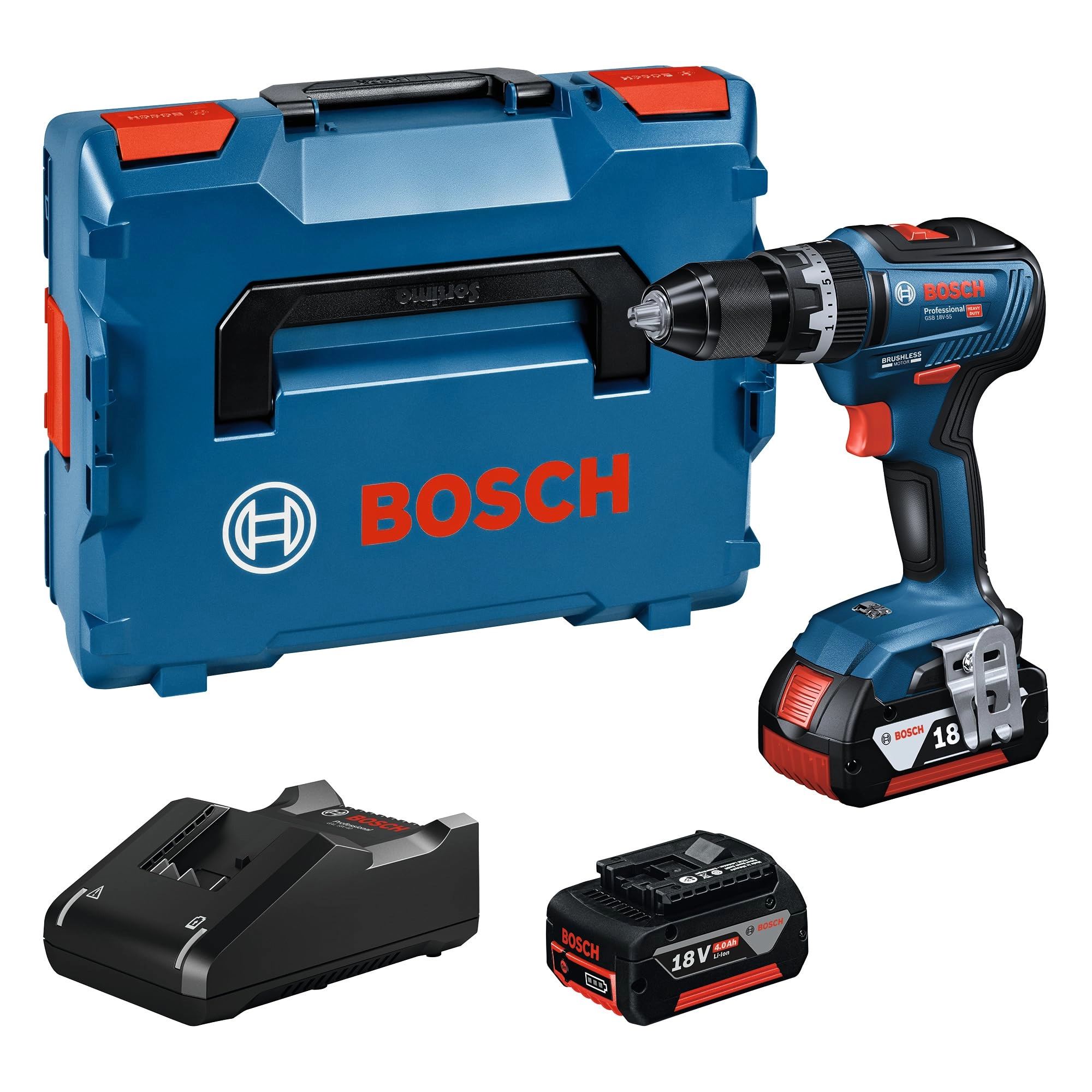 Bosch GSB 18V-55 - 2 x 4.0Ah